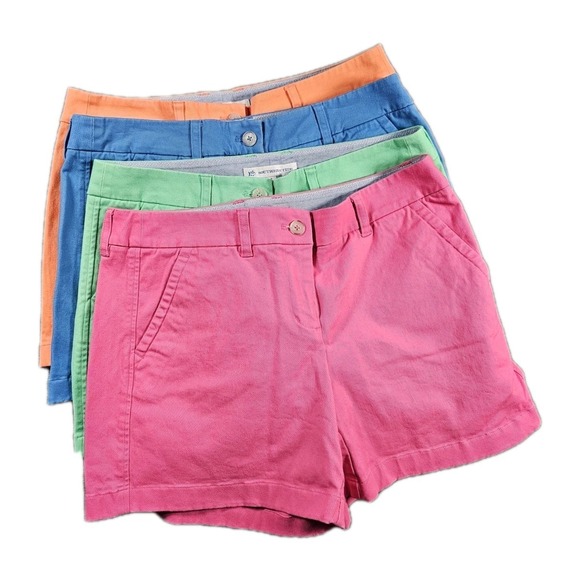 Southern Tide Womens Skipjack Chino Shorts Lot of 4 Pink Blue Green Orange 4.5